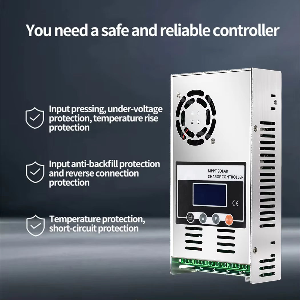 Régulateur de Charge Solaire MPPT 60A 12V-48V – Contrôleur Panneau Solaire avec Écran LCD