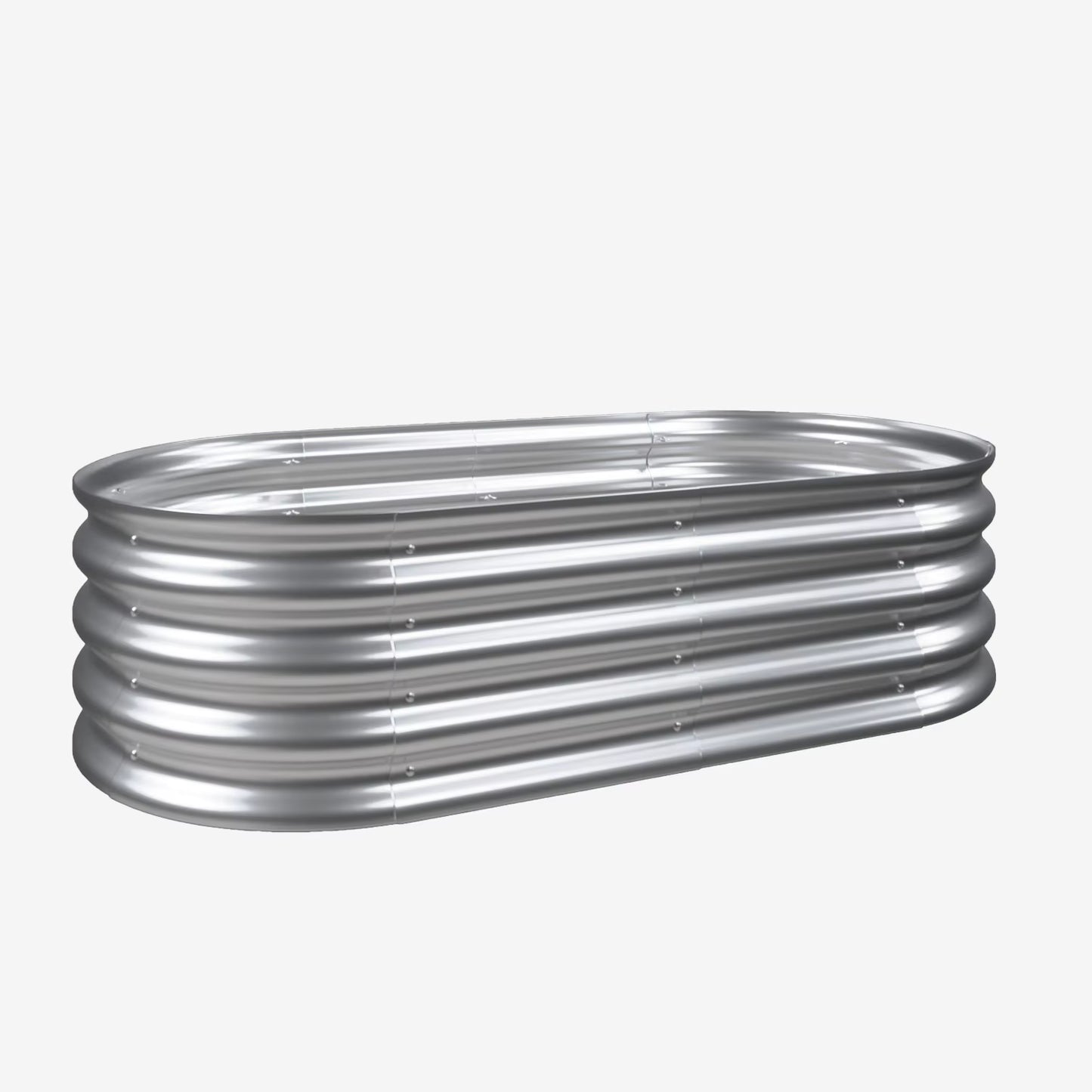 Jardinière Surélevée en Métal Galvanisé – Bac à Plantes Ovale pour Jardin, Légumes et Fleurs