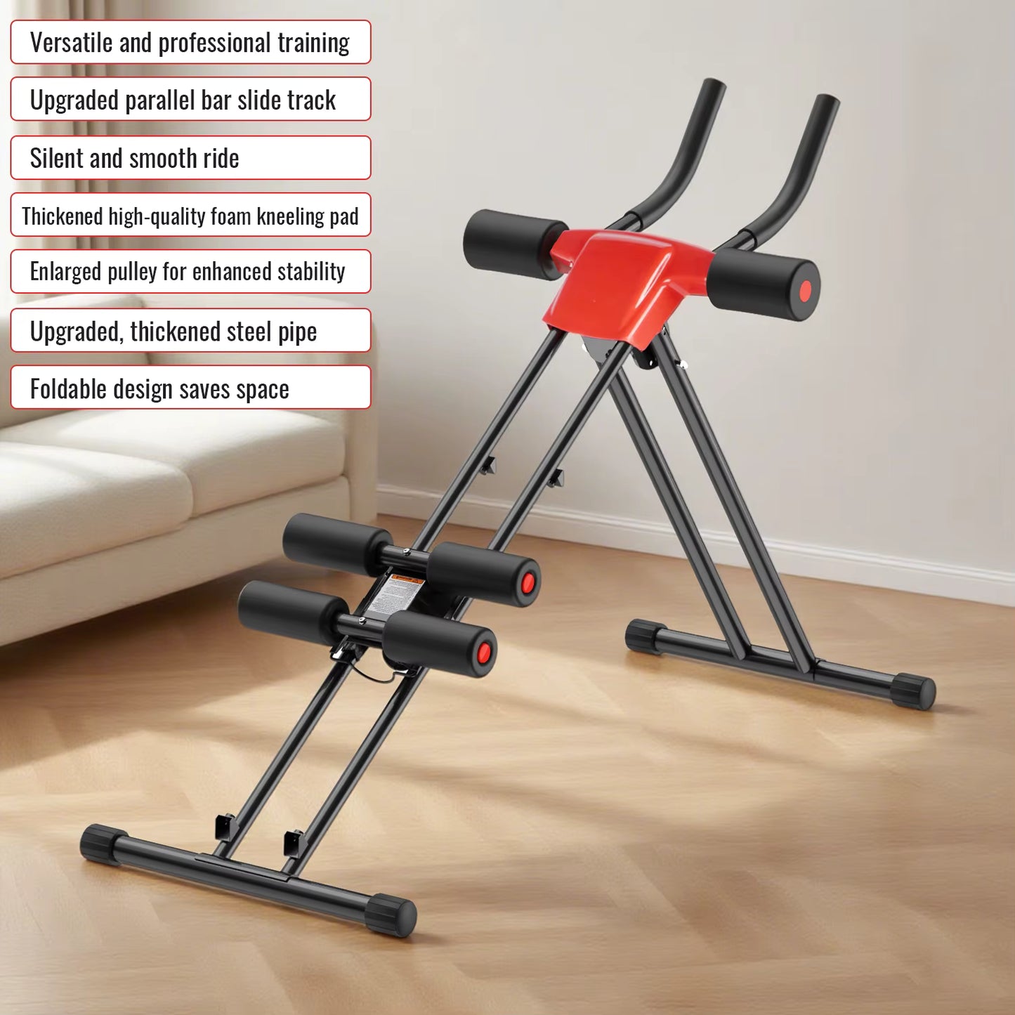 Appareil Abdominaux Multifonction – Entraînement Fitness à Domicile, 5 Niveaux de Résistance, Musculation Abdos, Bras et Jambes