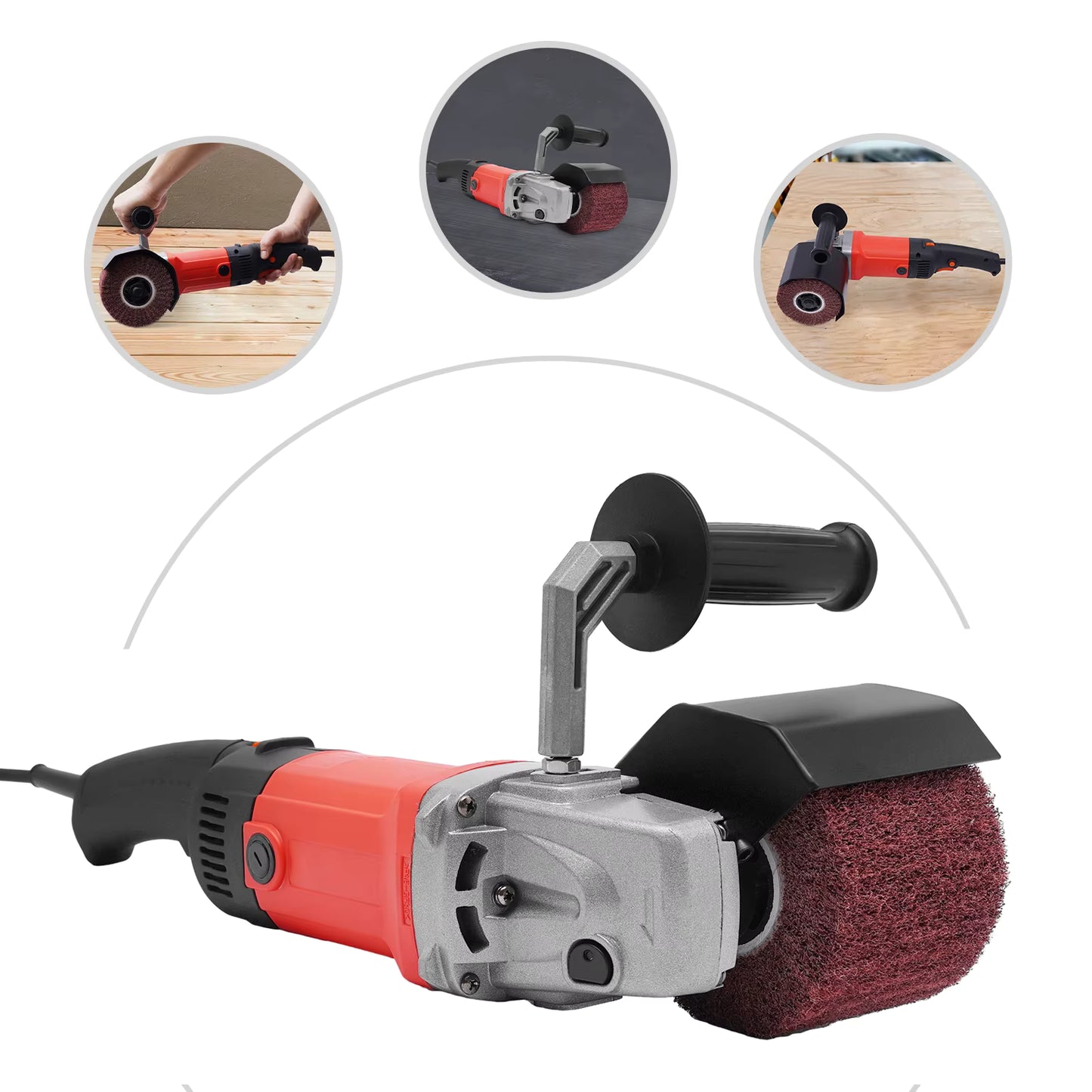 Brosseuse Électrique 1580W 6 Vitesses – Ponceuse Satinage Métal Bois Acier – Machine de Polissage Professionnelle