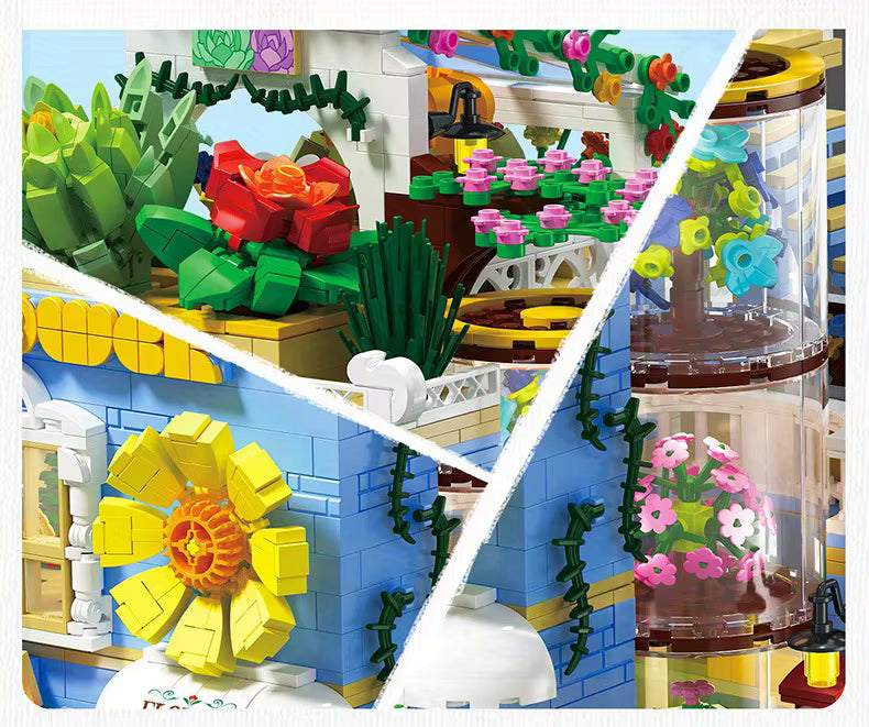 Maison Fleurie en Blocs de Construction 2091 Pièces – Décoration Miniature DIY avec Plantes et Jardin – Jeu Créatif Adulte Enfant