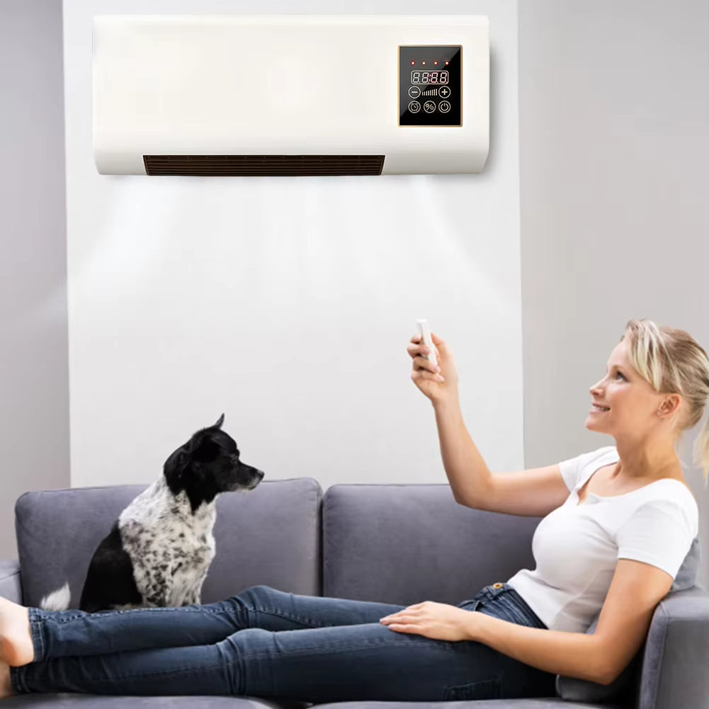 Chauffage Électrique Mural 1800W 2 en 1 – Radiateur avec Écran Tactile et Minuterie