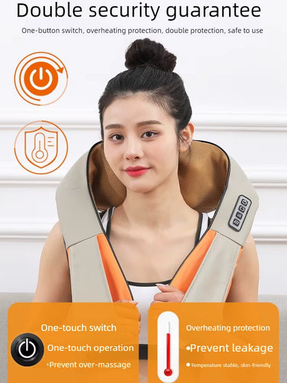 Masseur Cervical Chauffant Shiatsu Électrique – Châle Massage Cou & Épaules – Pétrissage Profond Maison & Voiture