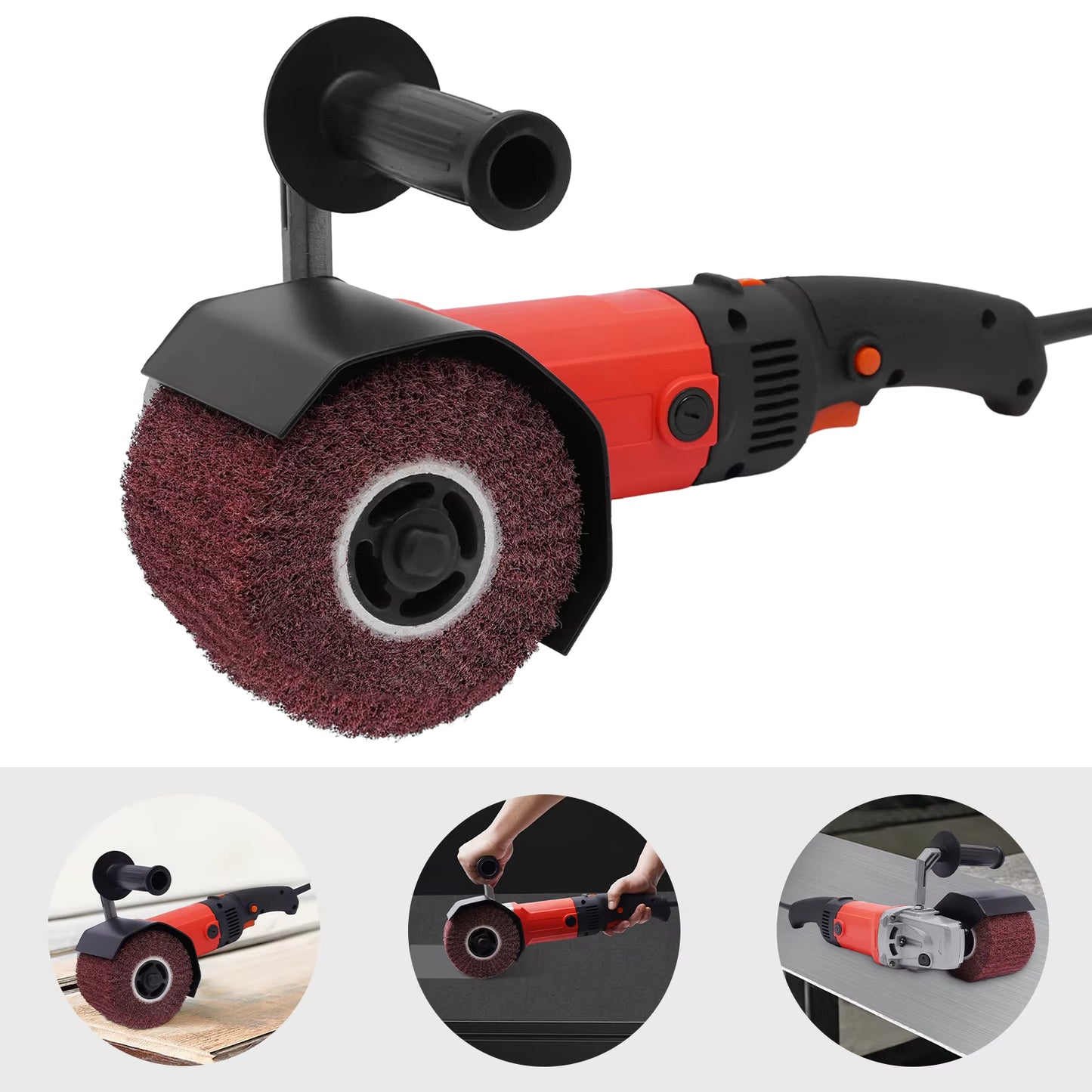 Brosseuse Électrique 1580W 6 Vitesses – Ponceuse Satinage Métal Bois Acier – Machine de Polissage Professionnelle