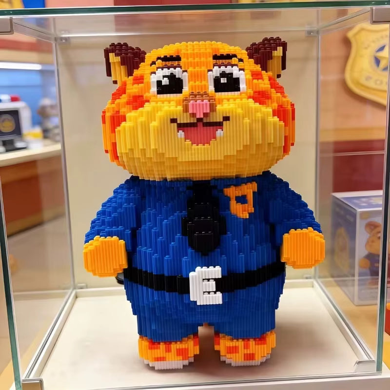 Figurine blocs de construction 7000 pièces – Modèle animal cartoon policier à assembler – Jeu créatif enfants & adultes – Compatible briques