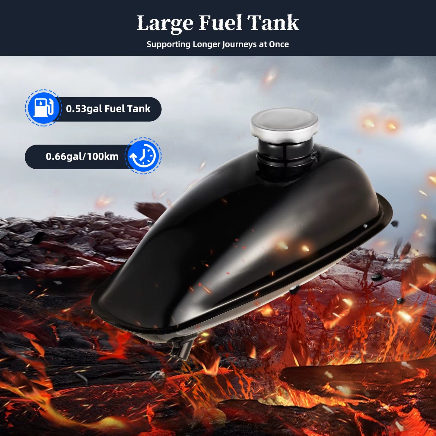 Kit moteur thermique 100cc pour vélo – Moteur 2 temps essence complet, monocylindre refroidi par air, kit conversion vélo en vélo motorisé 36/44 dents