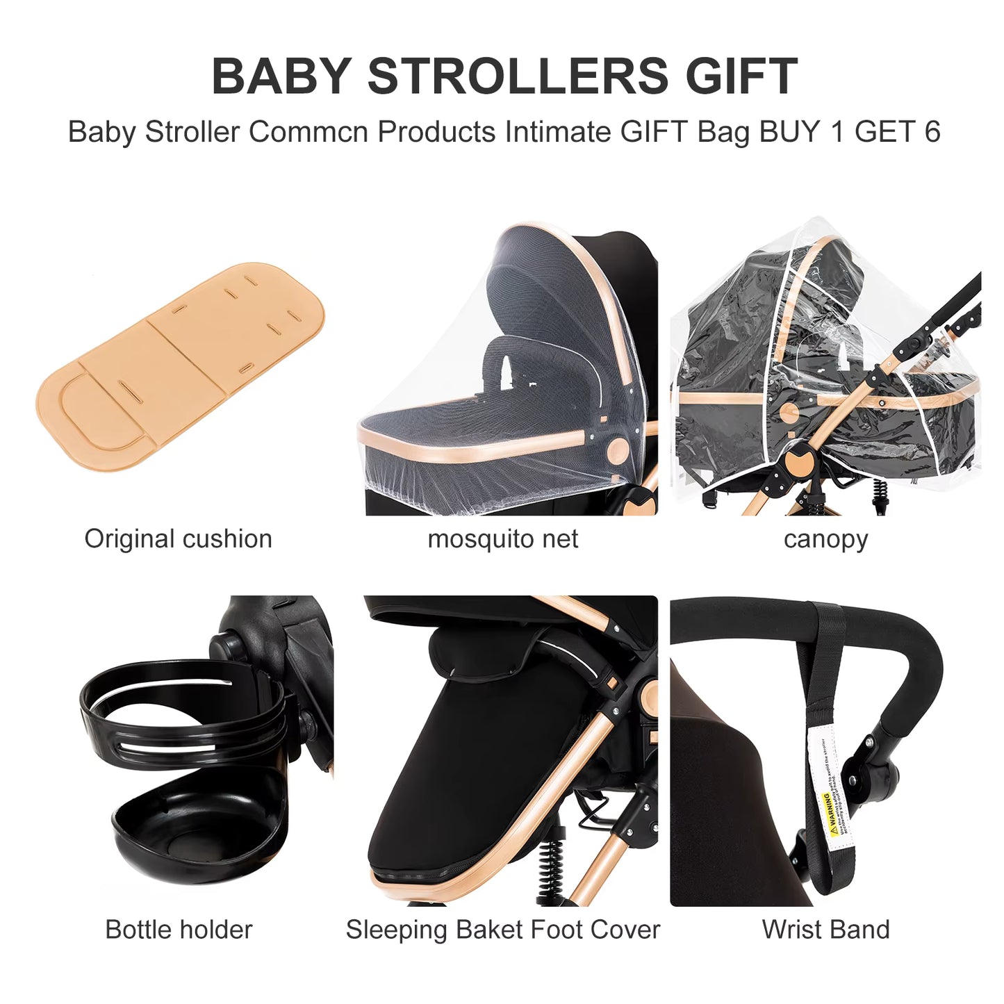 Poussette Bébé 3 Modes avec Siège Réversible – Système de Voyage Pliable – Dossier 180° – Suspension Anti-Chocs