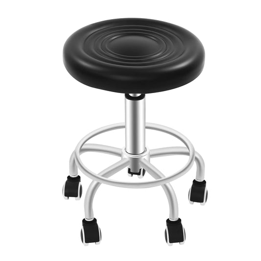 Tabouret de bar roulant réglable en hauteur 360° – Siège rotatif avec roulettes – Tabouret ergonomique pour salon bureau cuisine beauté