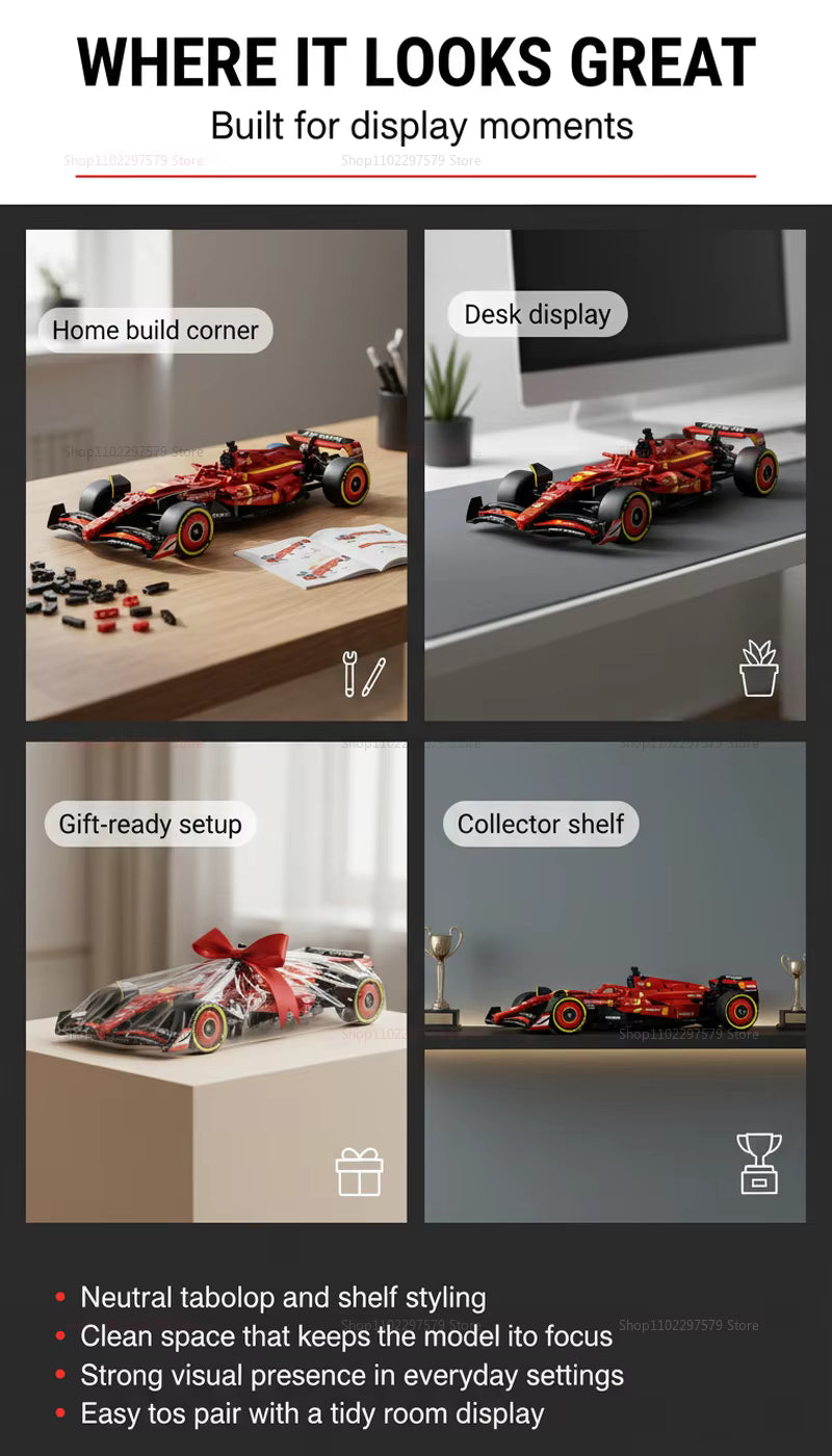Voiture de Course en Blocs de Construction 1188 Pièces – Modèle Technique à Assembler – Véhicule Sport de Collection – Jeu Créatif