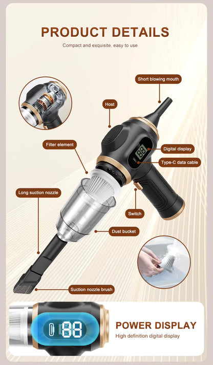 Aspirateur de voiture sans fil haute puissance portable