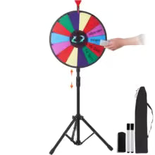Roue de la Fortune 18 Pouces avec Trépied Pliable – 14 Emplacements Effaçables – Jeu de Support Rotatif pour Animations, Événements et Tirages au Sort