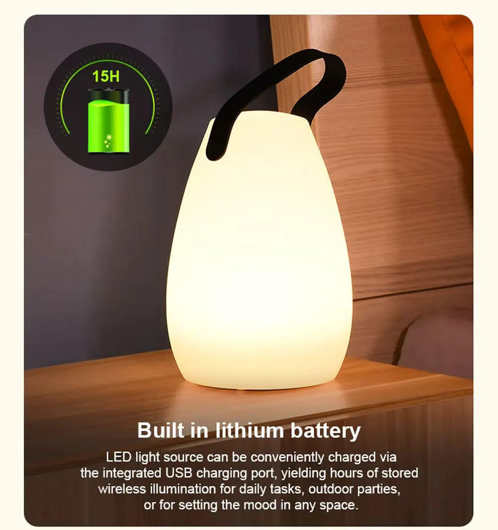 Lampe de Nuit LED Rechargeable RGB avec Télécommande – Veilleuse Portable USB 16 Couleurs pour Chambre, Bureau, Bar, Terrasse