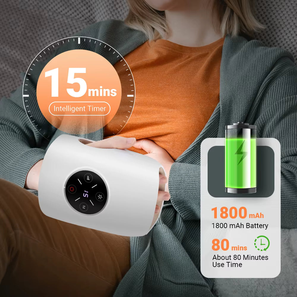 Masseur de Main Électrique Intelligent Airbag – 3 Modes, Chaleur, Compression, Sans Fil, Relaxation & Soulagement des Douleurs