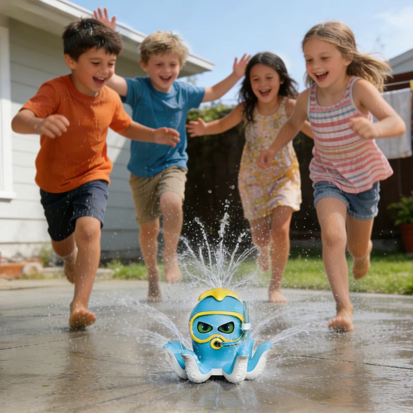 Jouet Pulvérisateur d'Eau Pieuvre Rotative pour Enfants – Arroseur Aquatique de Jardin – Fontaine d'Eau Extérieure – Jeu d'Été Piscine et Plage – Cadeau Garçon Fille