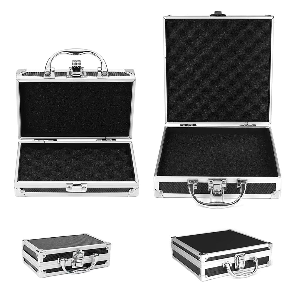 Boîte de rangement en alliage d’aluminium antichoc – Coffre de stockage portable pour outils et documents – Usage maison et voyage