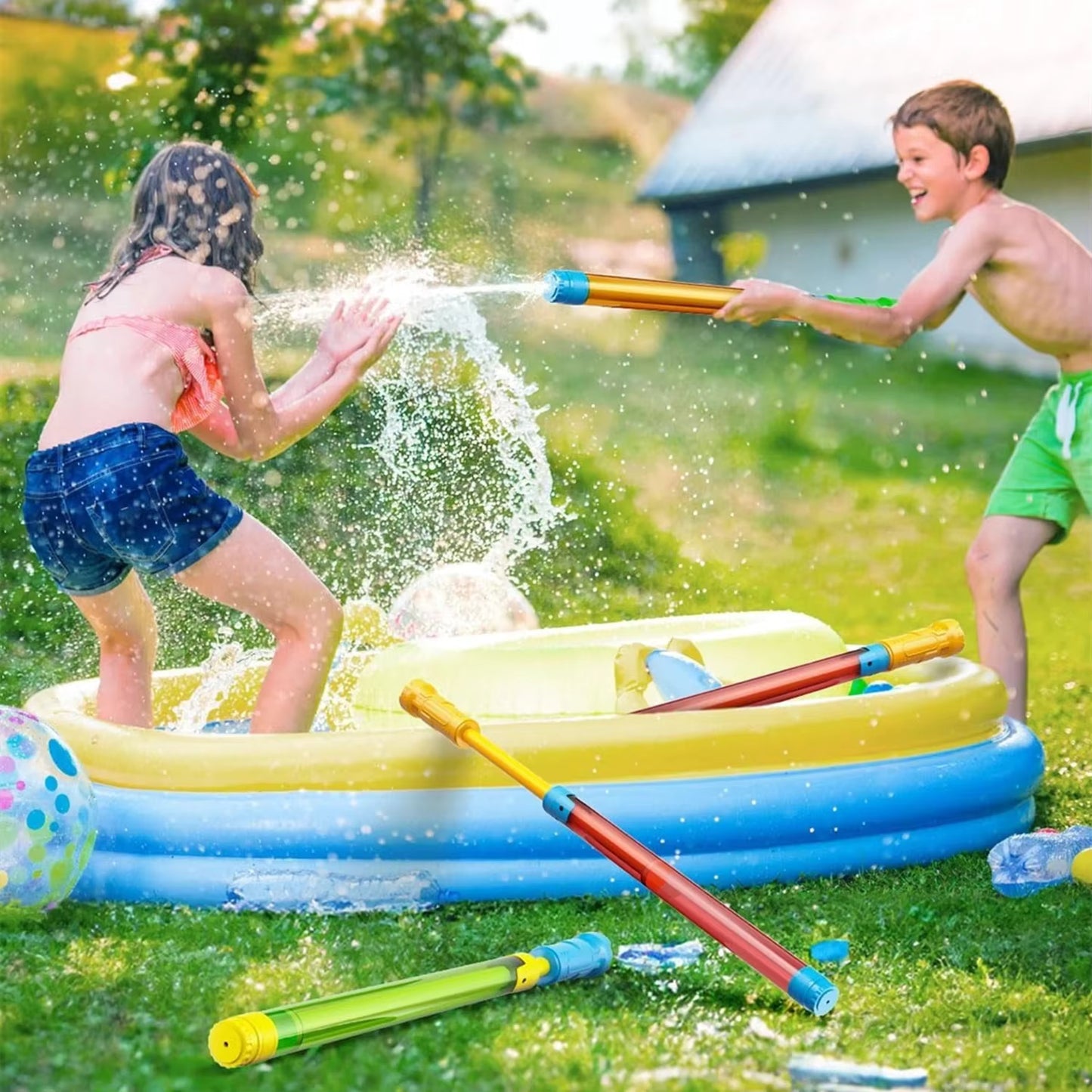 Lot de 6 Pistolets à Eau Grande Capacité – Longue Portée | Jeux Aquatiques Piscine Plage Jardin | Couleurs Assortis