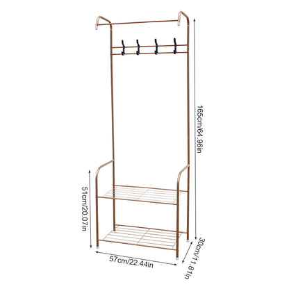 Porte-manteau 57 cm avec étagère à chaussures café