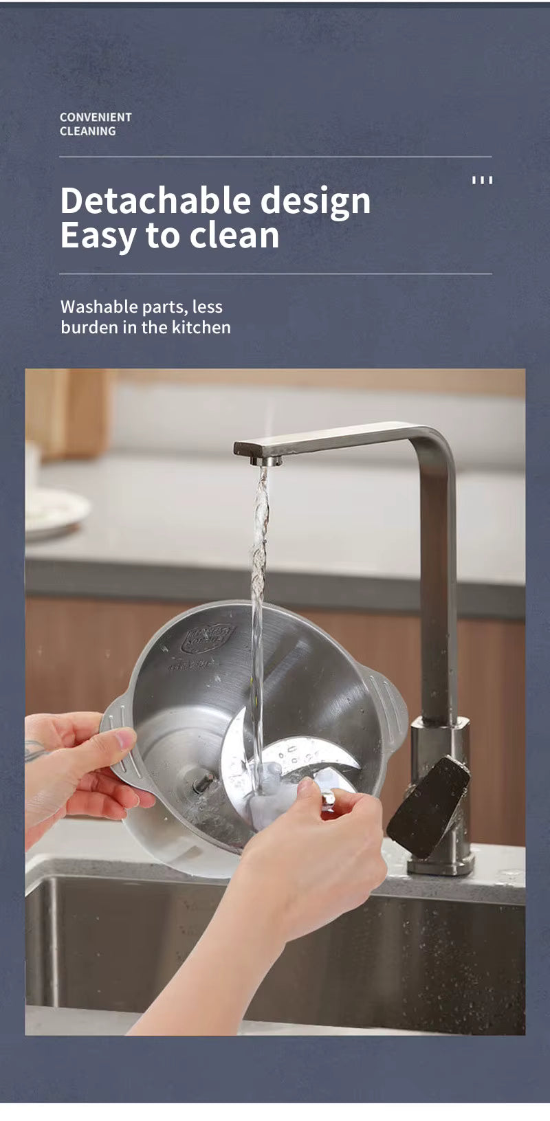 Hachoir à viande électrique 1000W inox 2L multifonction
