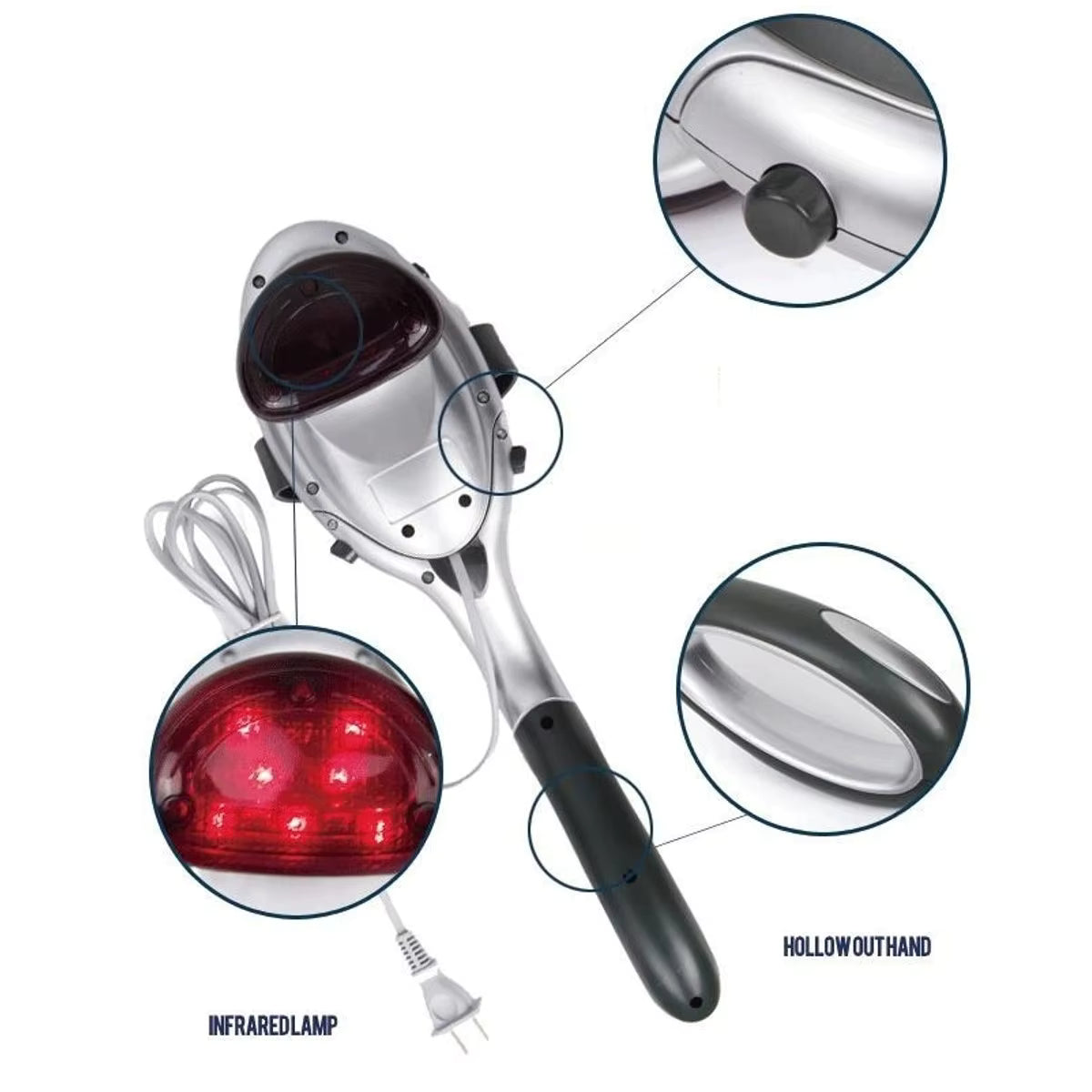 Bâton de massage corporel électrique à vibration pour cou, dos et taille