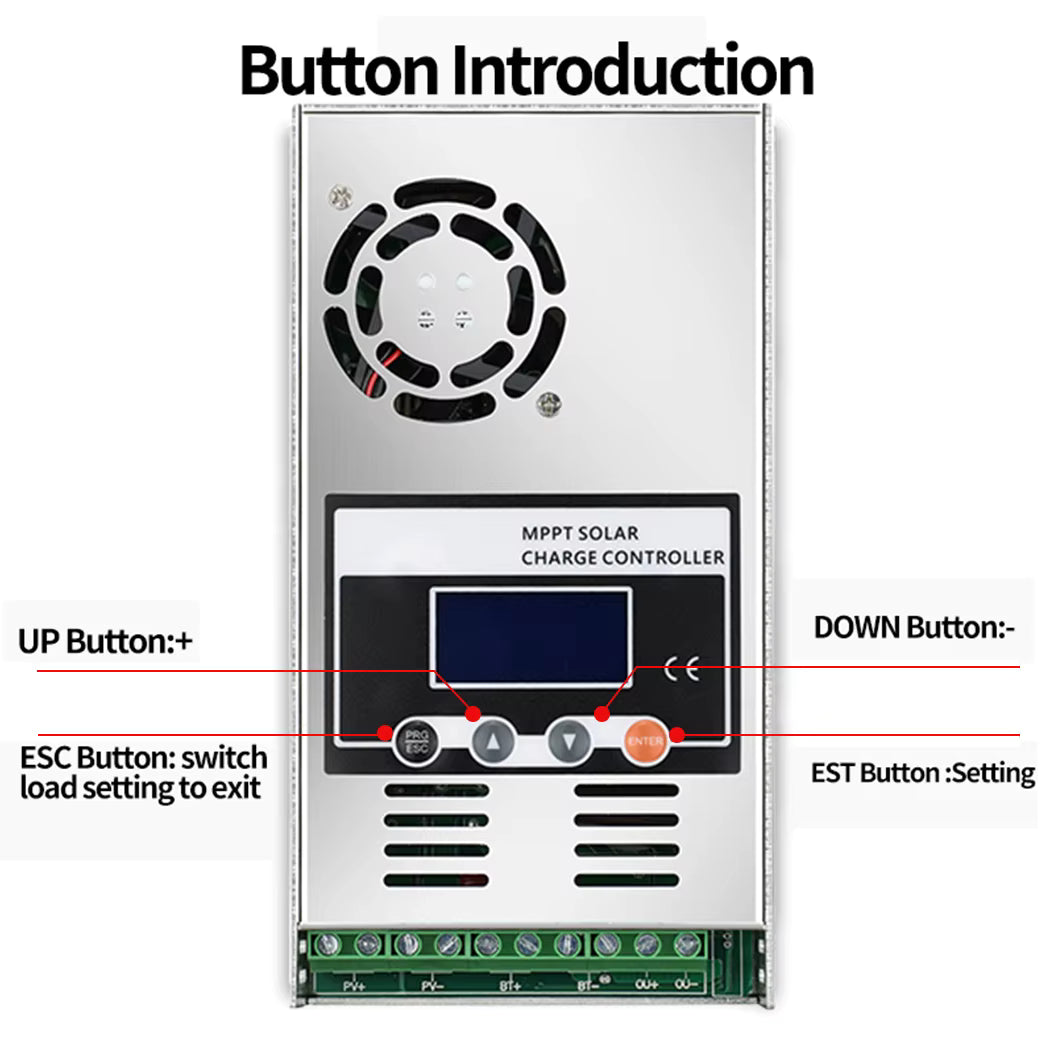 Régulateur de Charge Solaire MPPT 60A 12V-48V – Contrôleur Panneau Solaire avec Écran LCD