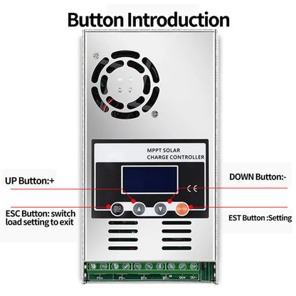 Régulateur de Charge Solaire MPPT 60A 12V-48V – Contrôleur Panneau Solaire avec Écran LCD