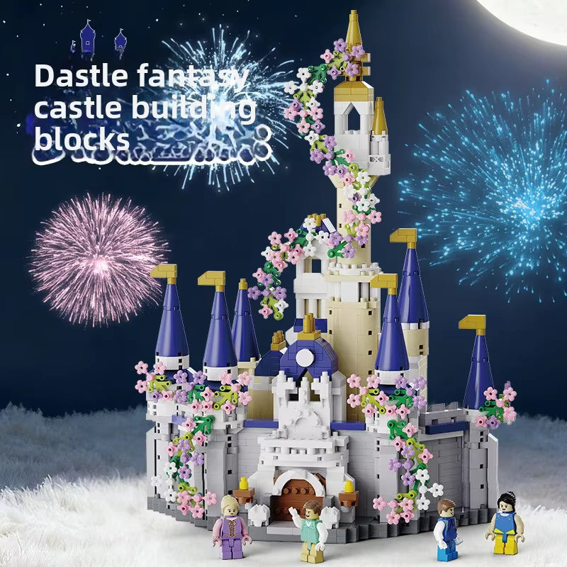 Château de Princesse en Blocs de Construction – Jeu Créatif 3D DIY Micro Blocs – Maquette Château Féérique Décoratif – Idée Cadeau Enfant & Adulte