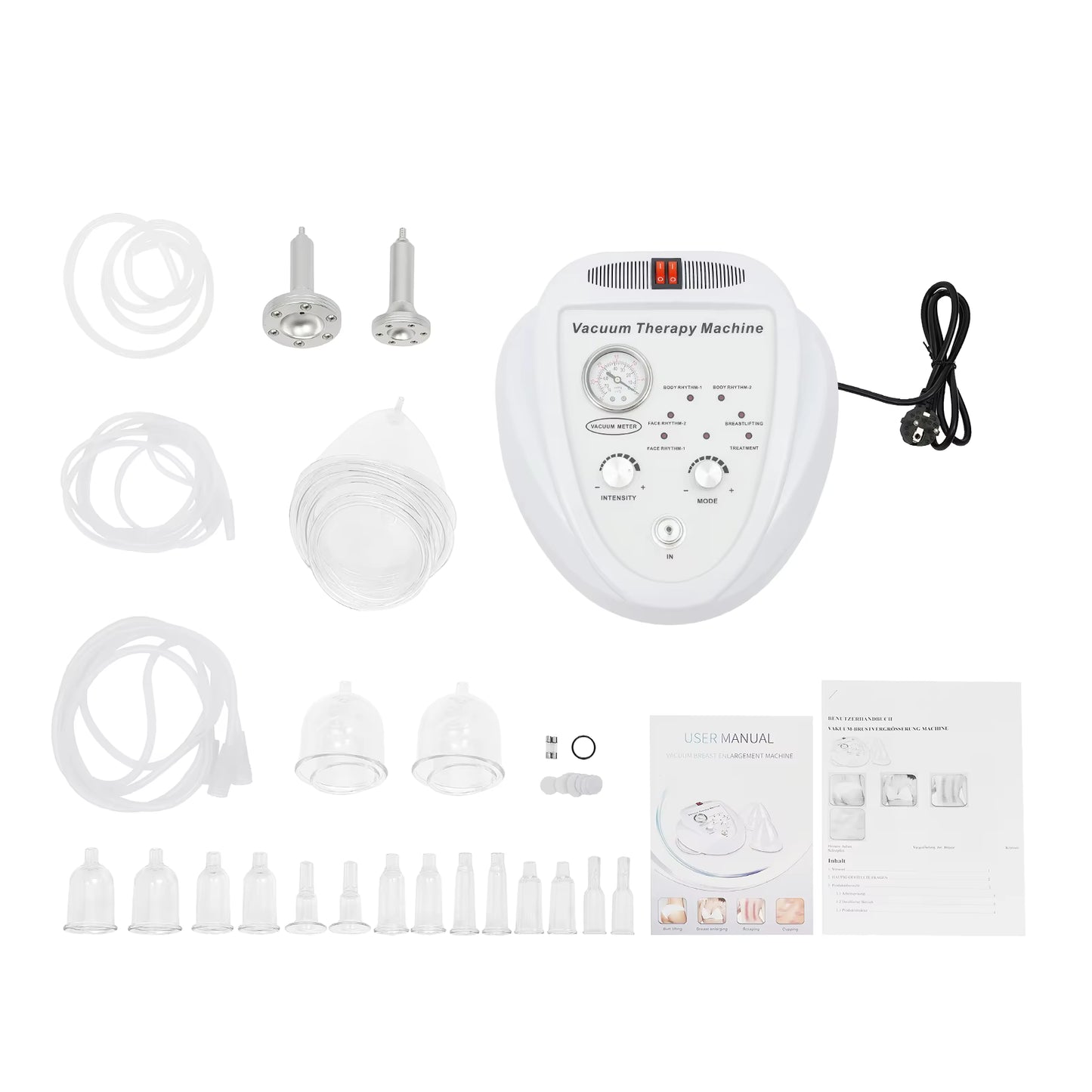 Pompe à vide électrique pour massage professionnel – Appareil ventouse multifonction, aspiration réglable, kit complet avec accessoires – usage esthétique, bien-être, spa