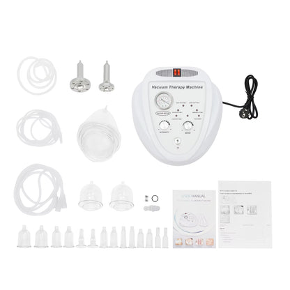 Bomba de vacío eléctrica para masaje profesional – Dispositivo de ventosa multifunción, succión ajustable, kit completo con accesorios – uso estético, bienestar, spa