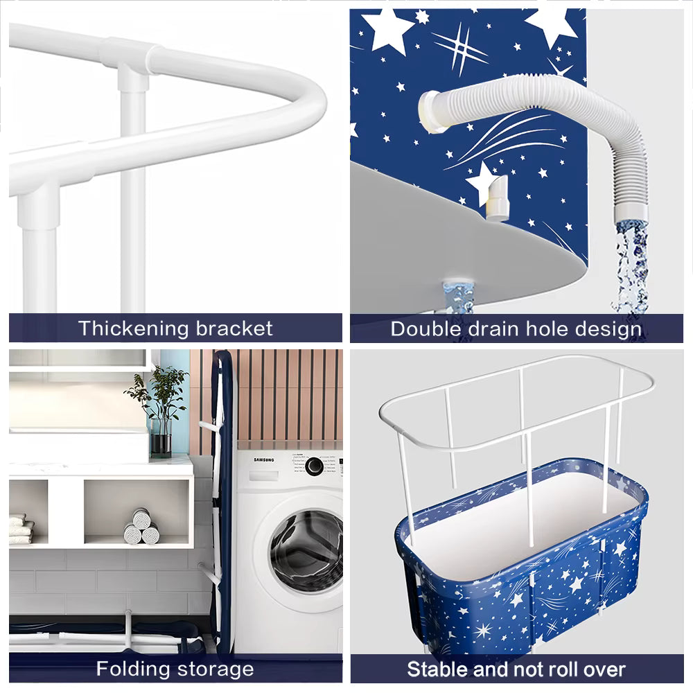 Baignoire Pliable Portable Adulte Enfant – Bain Relaxant SPA à Domicile – Bassin Grande Capacité avec Isolation – Bain Chaud ou Froid