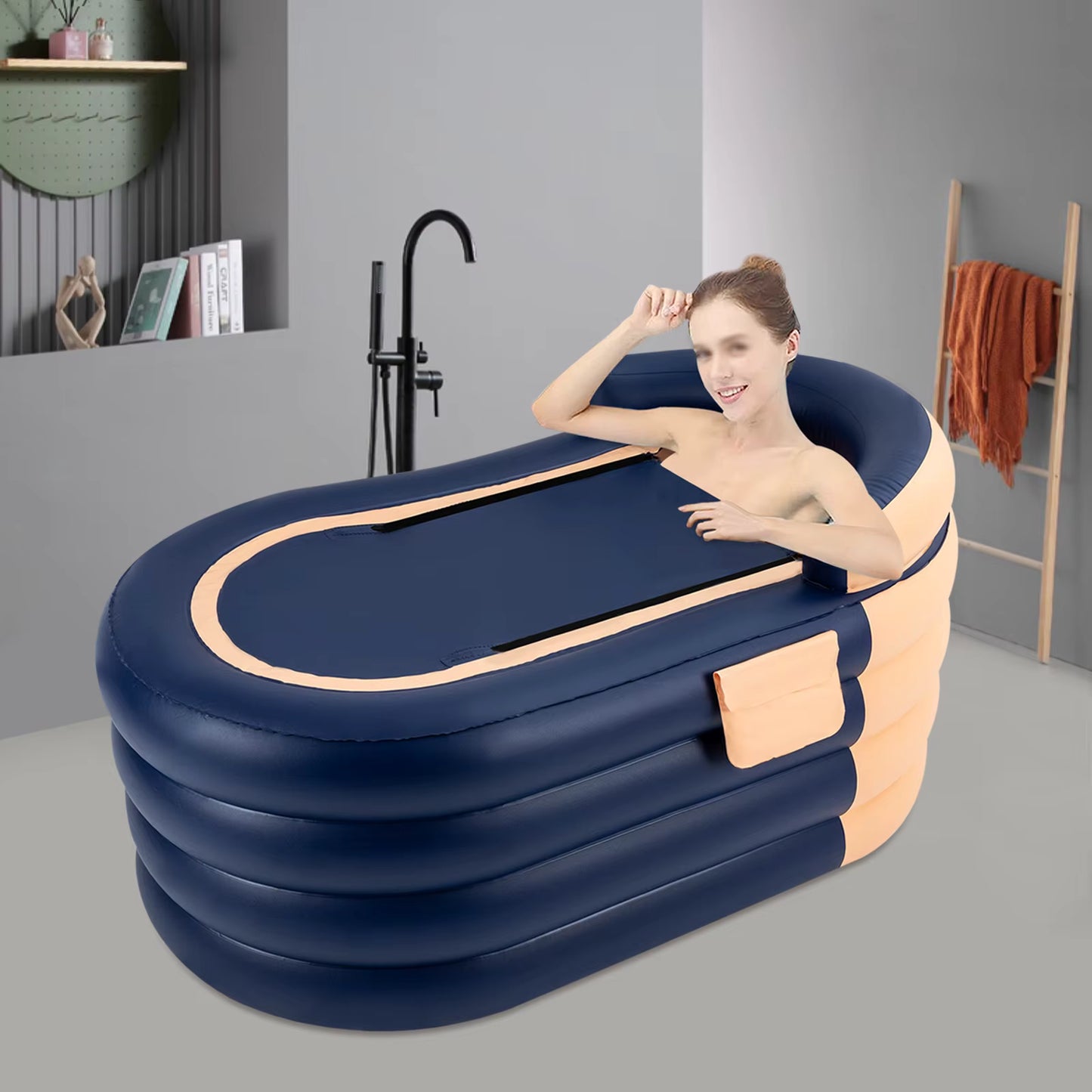 Baignoire Gonflable Adulte 100 kg – Avec Pompe Électrique Sans Fil | Pliable Portable | Intérieur Extérieur