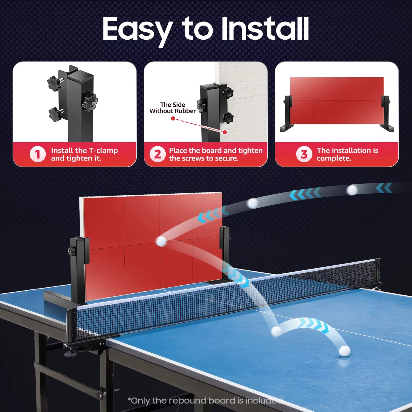 Planche de Rebond Tennis de Table 22,5 cm – Entraînement Ping Pong Individuel