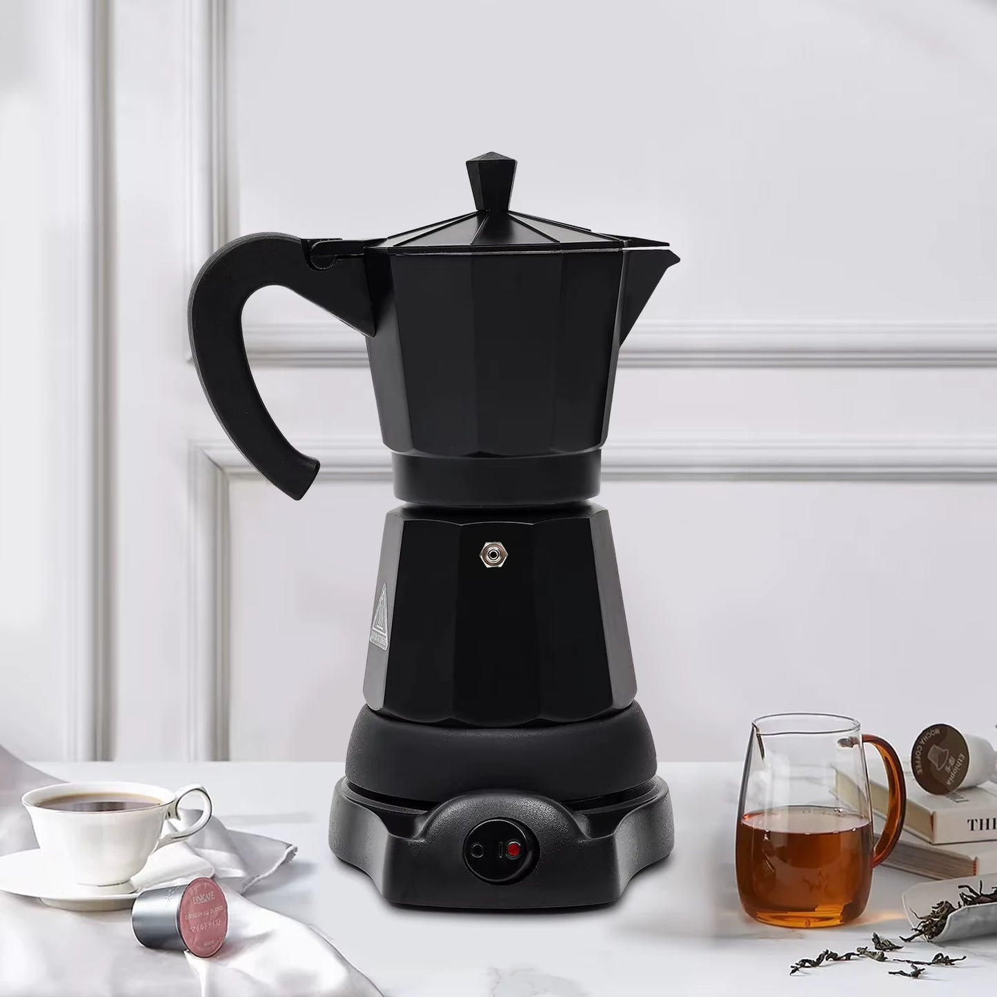 Cafetière Moka électrique 300 ml avec base