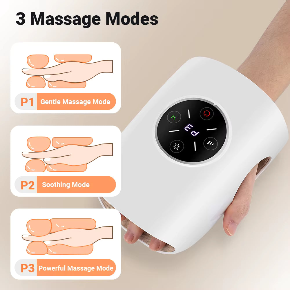 Masseur de Main Électrique Intelligent Airbag – 3 Modes, Chaleur, Compression, Sans Fil, Relaxation & Soulagement des Douleurs