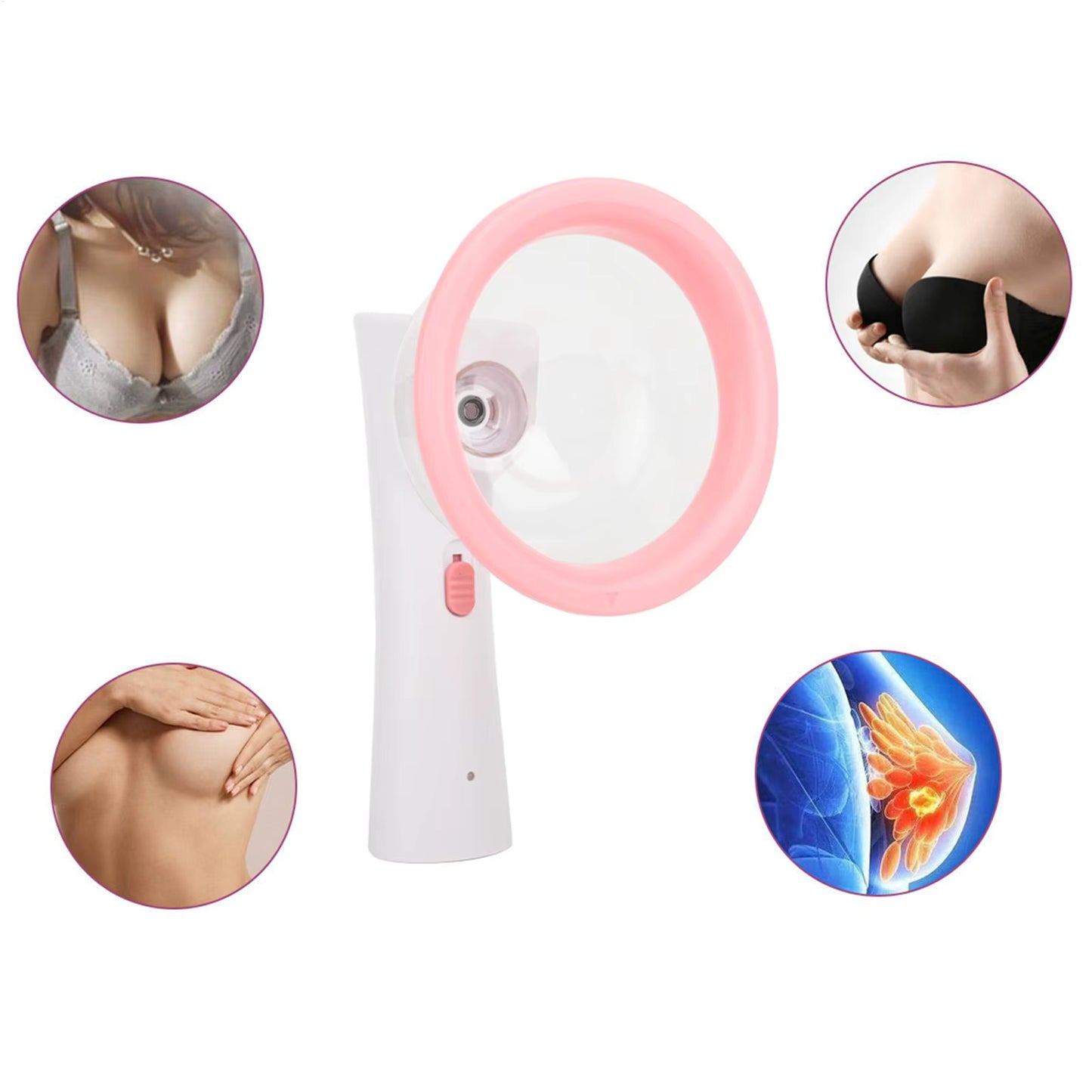 Appareil de Massage Poitrine Électrique pour Femme – Ventouses de Massage et Raffermissement – Pompe de Massage Corps Relaxant – Accessoire Bien-être Beauté