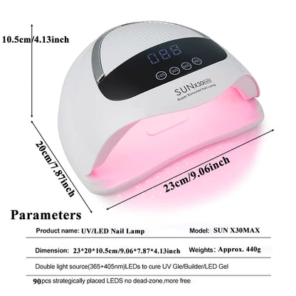 Lampe UV LED SUN X29MAX 90 LEDs pour Ongles – Sèche Vernis Gel Professionnel avec Écran LCD – Lampe Manucure Nail Art EU Plug