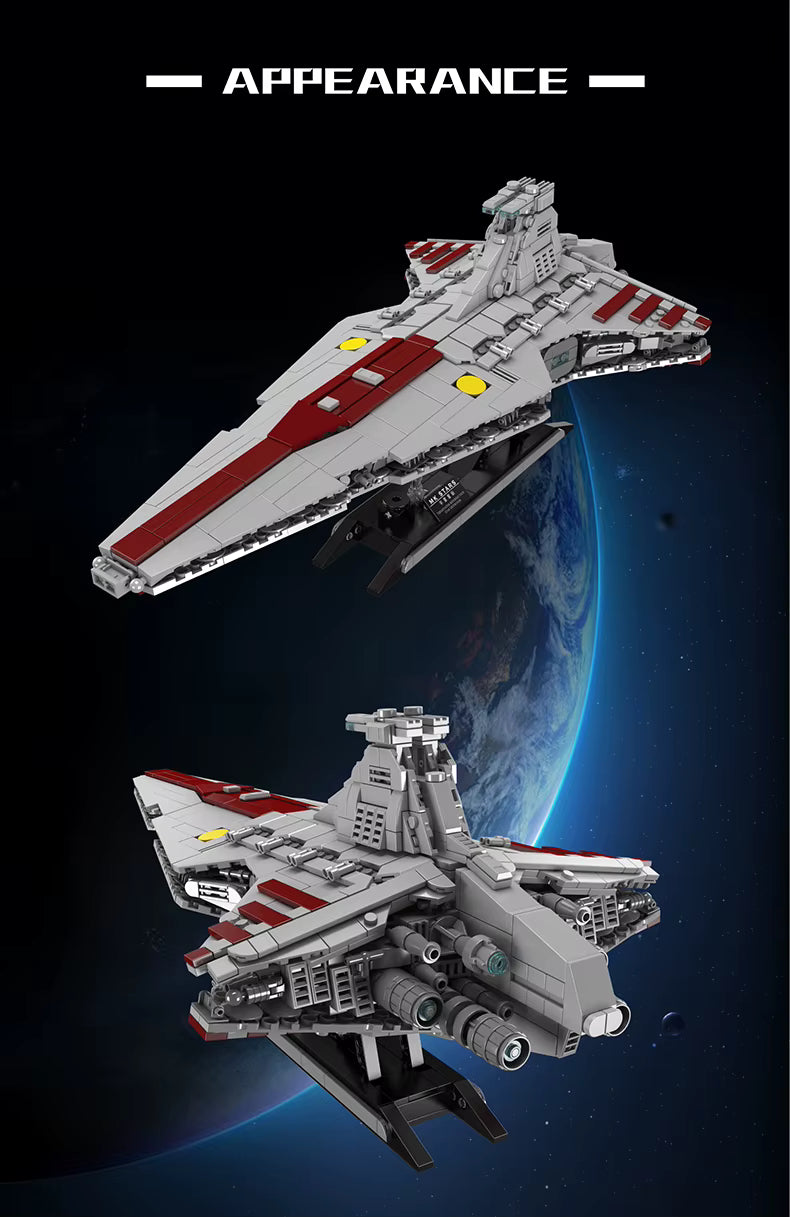 Vaisseau Spatial République – Modèle Attack Cruiser – Blocs de Construction Type MOC – Compatible 21074