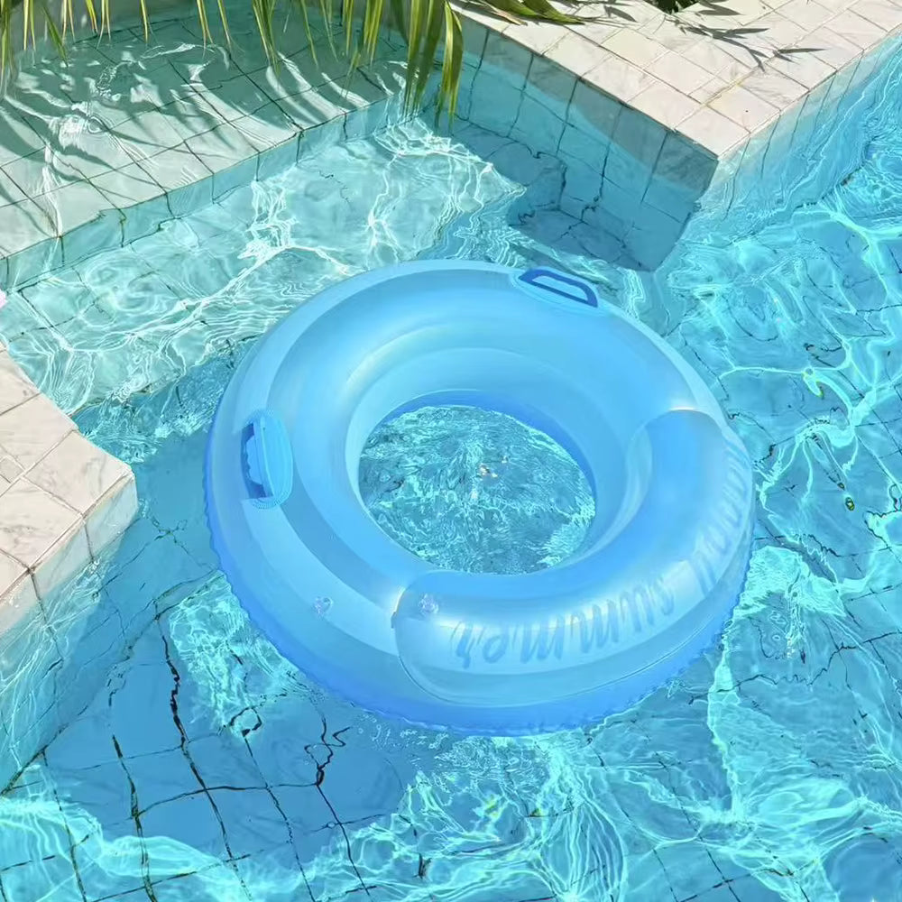 Bouée Gonflable Adulte Double Airbag 60-80 kg – Anneau de Natation Piscine avec Poignées – Flotteur Piscine Été Plage Vacances