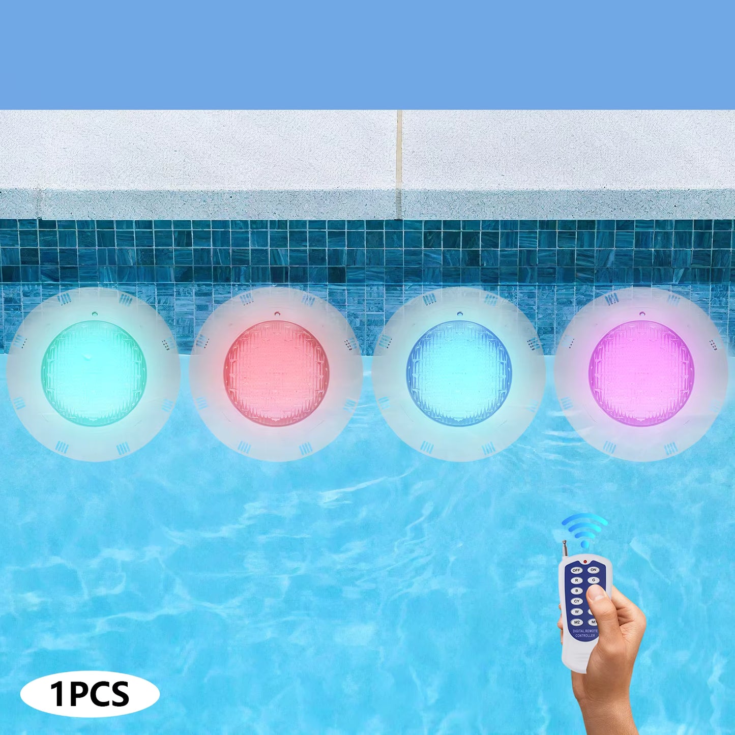 Lampe LED Piscine Submersible 45W RGB – Éclairage Sous-Marin IP68 avec Télécommande