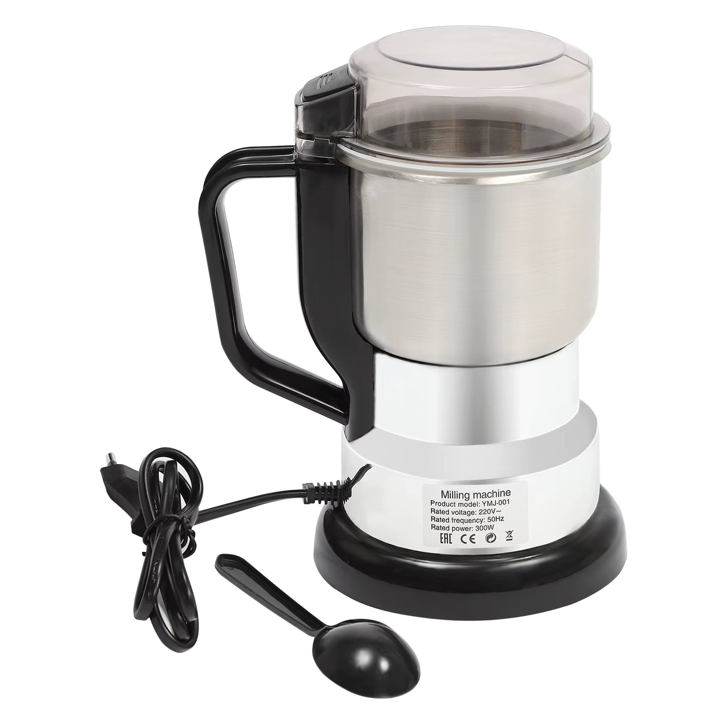 Moulin à café électrique 300W – Broyeur à grains café épices noix 500 ml – Hachoir multifonction avec bol inox et base antidérapante