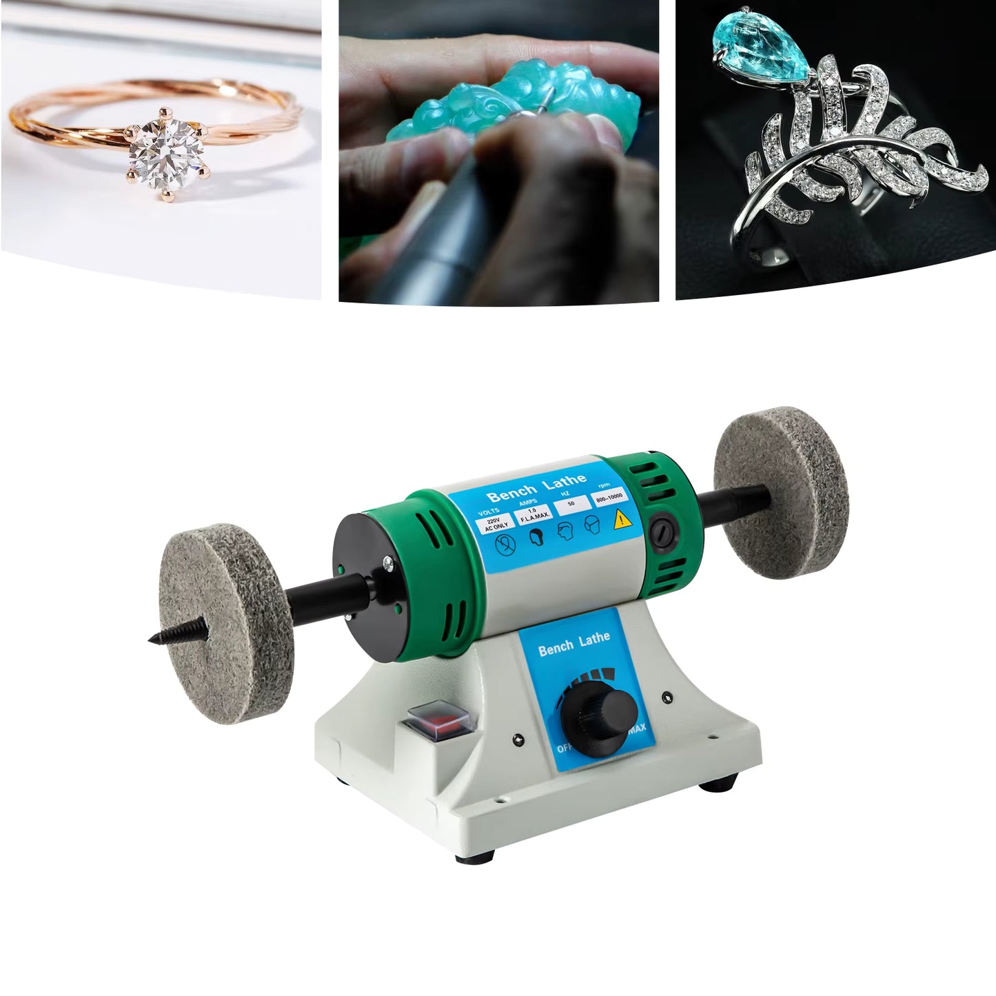 Polisseuse d’établi électrique 320 W à vitesse variable pour polissage de précision