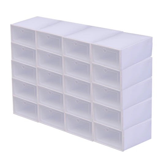 Lot de 20 Boîtes à Chaussures Empilables Transparentes – Rangement avec Tiroir – Organisateur Chaussures Visible