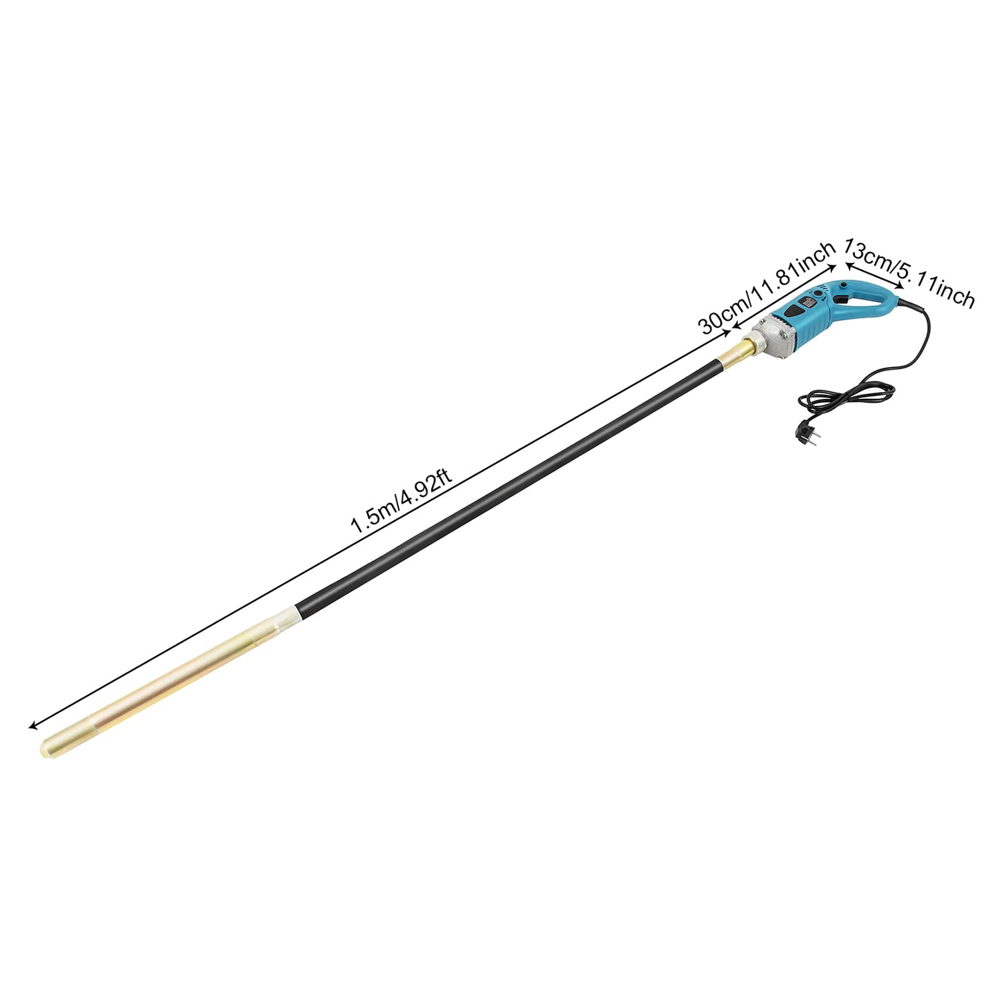 Vibreur à Béton Électrique Sans Fil 1300W – Outil Vibrant Portable avec Tige 1.5/2 m