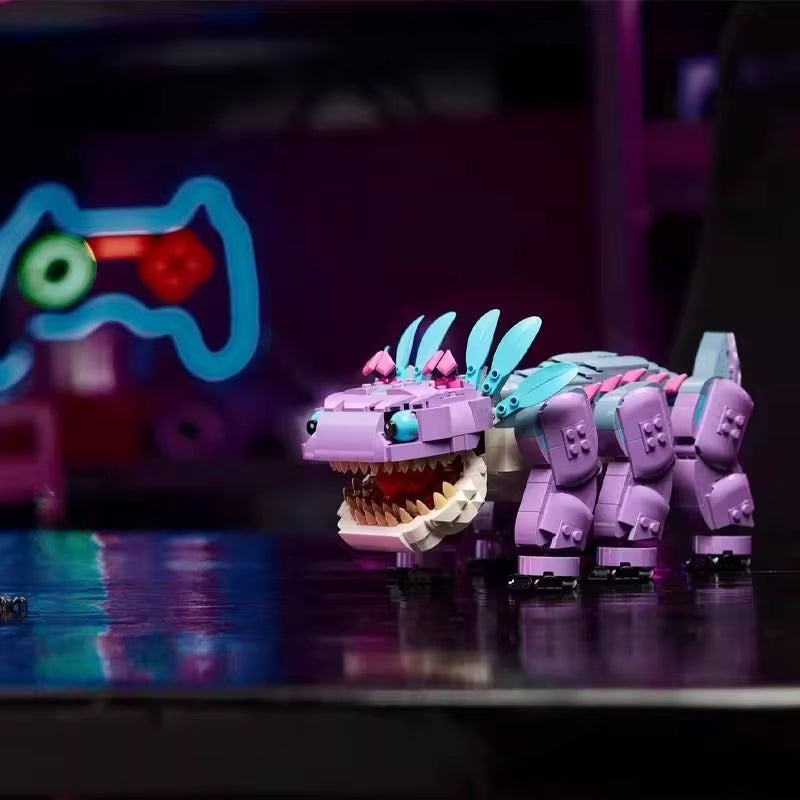 Blocs de Construction – Dinosaure T-Rex Violet | Figurine Articulée en Briques | Set Collector Adulte & Ado