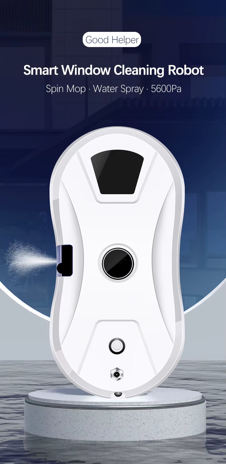 Robot nettoyeur de vitres automatique avec télécommande