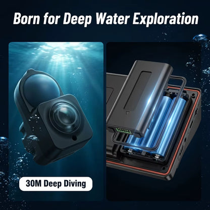 Caméra de Pêche Sous-Marine HD 30M – Détecteur de Poissons avec Écran 4,3" – Vision Nocturne, Pêche en Lac, Rivière, Bateau