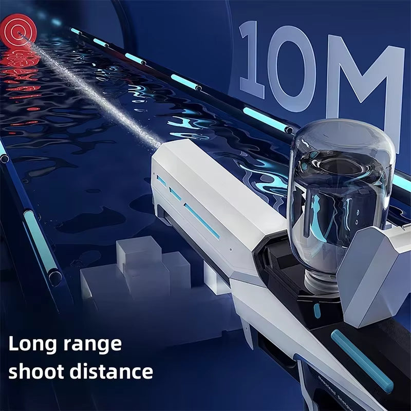 Pistolet à Eau Électrique Automatique – Lanceur d’Eau Rechargeable USB, Jouet Été Enfant & Adulte, Combat Aquatique