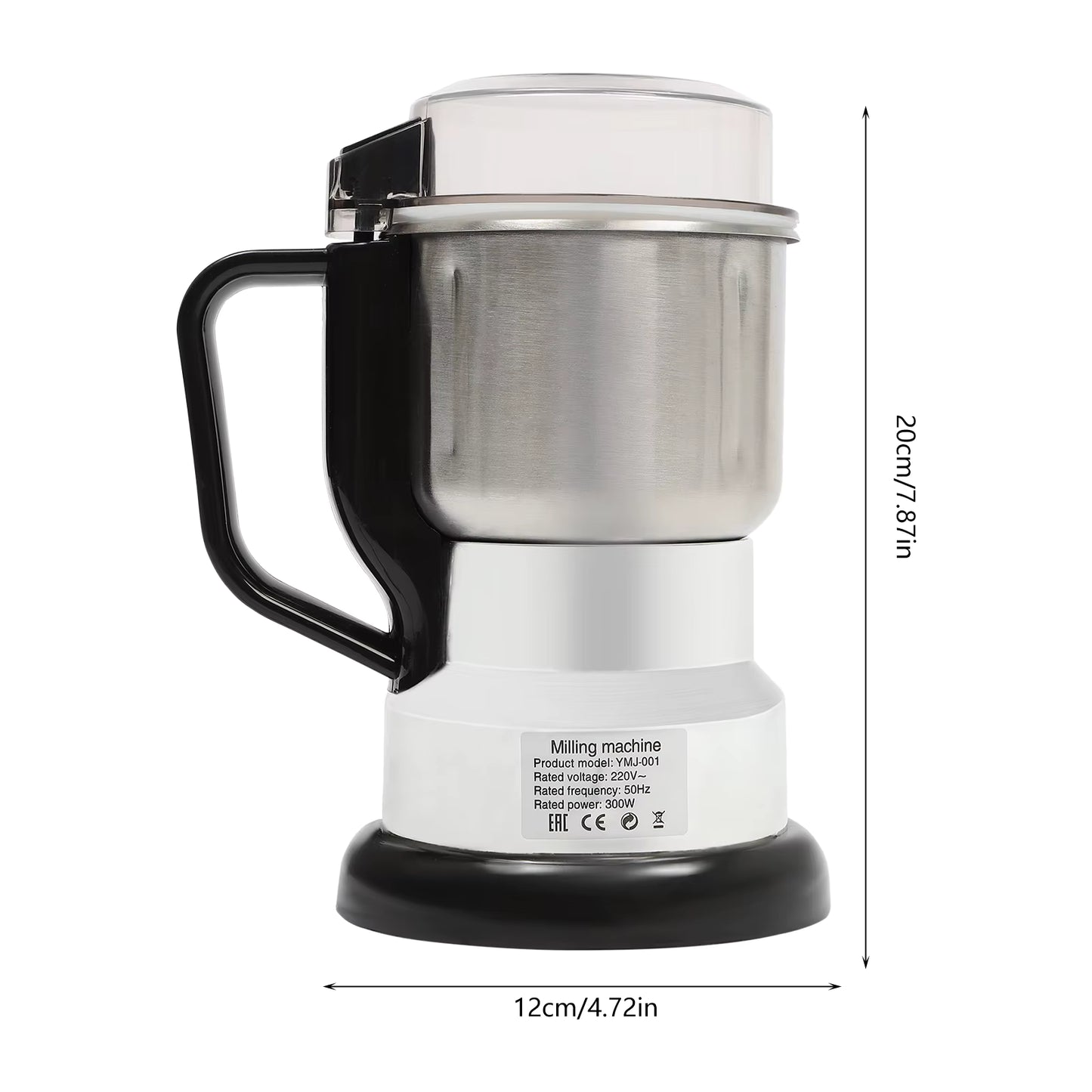 Moulin à café électrique 300W – Broyeur à grains café épices noix 500 ml – Hachoir multifonction avec bol inox et base antidérapante