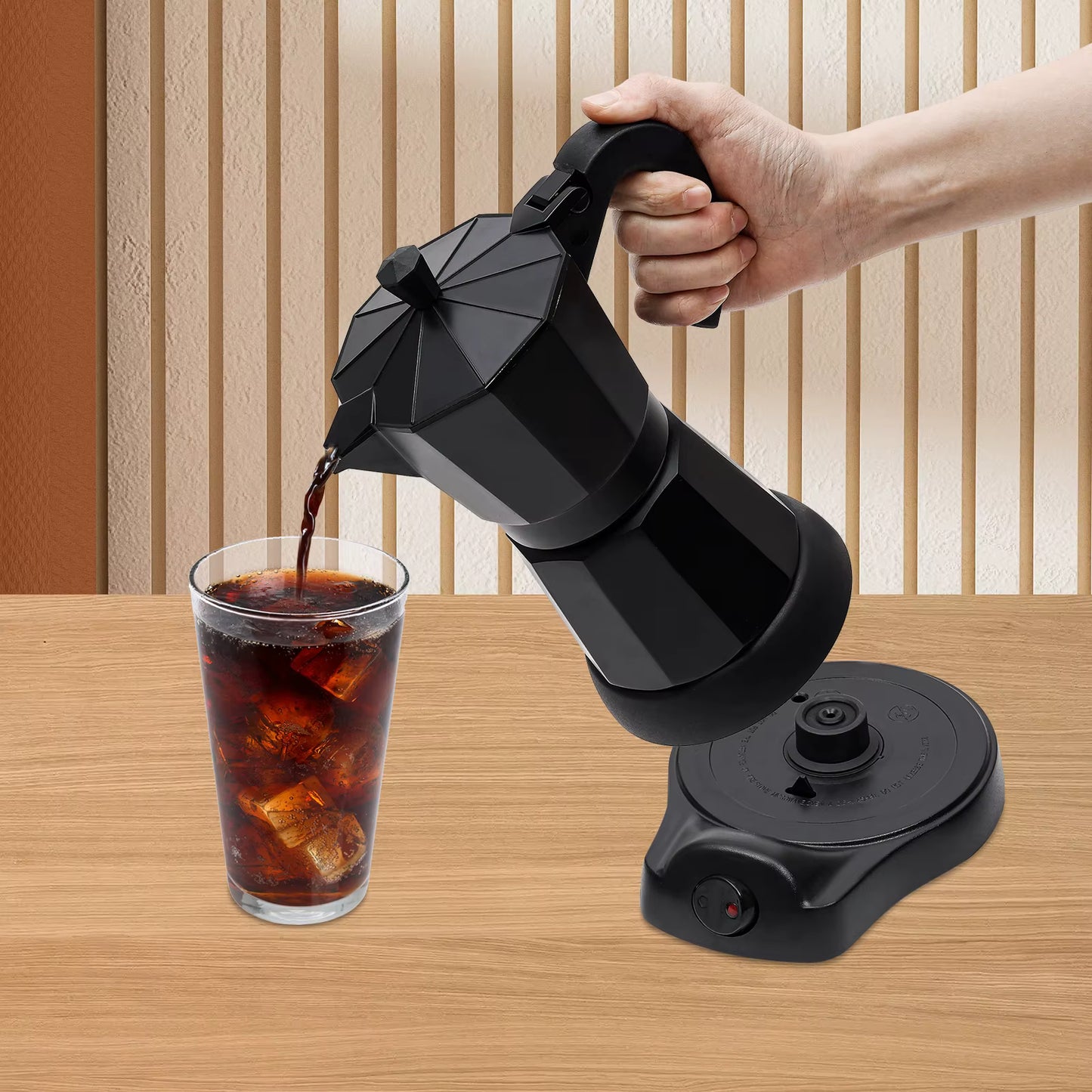 Cafetière Moka électrique 300 ml avec base