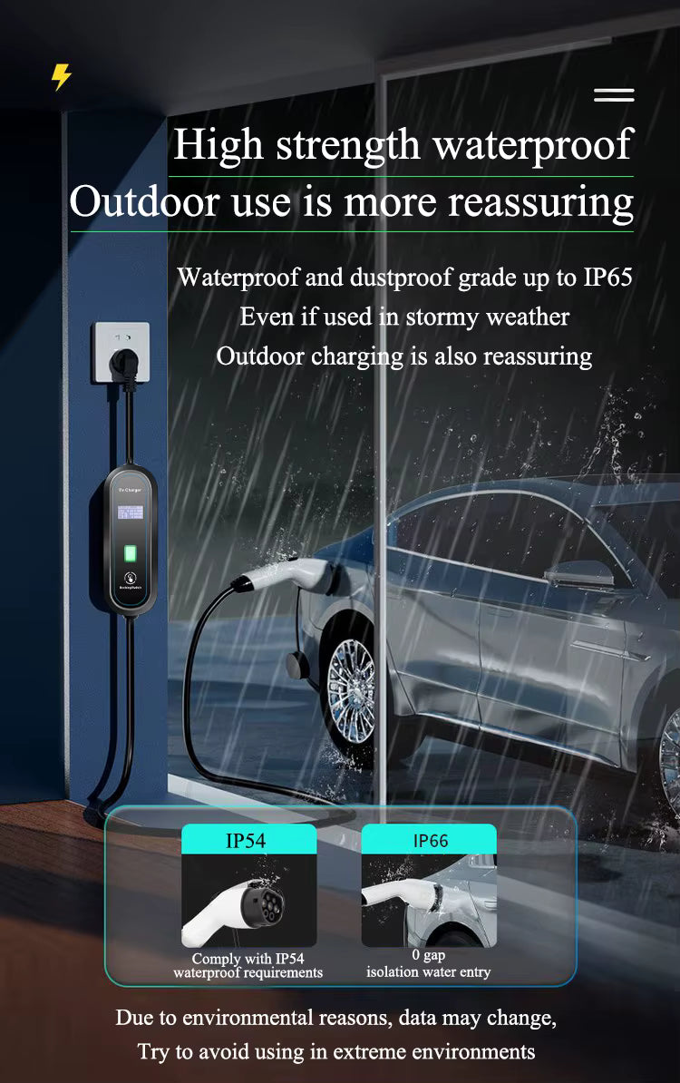 Chargeur Portable Voiture Électrique Type 2 3.5KW 16A – Câble Recharge EV IEC 62196-2 – Station de Charge Rapide EVSE pour Véhicules Électriques