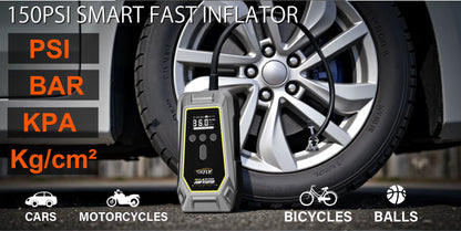 Démarreur de Batterie Portable 4000A avec Compresseur d'Air 150 PSI – Booster Voiture 12V – Gonfleur Pneus Écran LCD Lampe LED